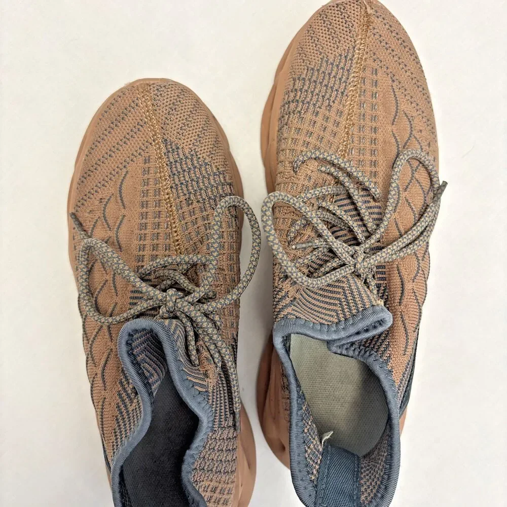 Unbranded CEAK Knit Sneakers Tan Brown Sculpted Sole Streetwear Size 9 women